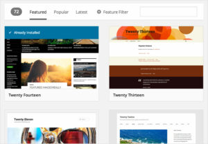 El navegador de temas de WordPress 3.9