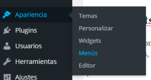 Los menús en WordPress