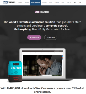 Página oficioal de WooCommerce en WooThemes