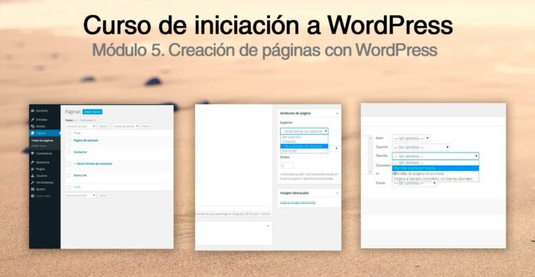 Módulo 5. Crear páginas en WordPress