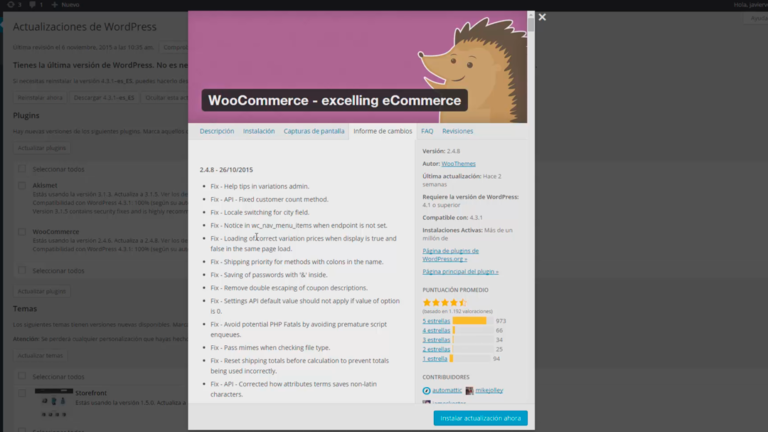 Actualizando WooCommerce